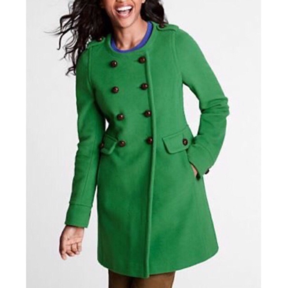 Land’s End Green Luxe Wool Scoop Neck Coat